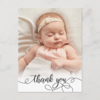 Elegant Calligraphy Newborn Baby Foto Vielen Dank