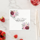 Elegant Calligraphy Peonies Funeral  Serviette (Beispiel)