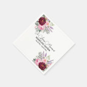 Elegant Calligraphy Peonies Funeral  Serviette (Ecke)