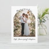Elegant, Calligraphy Photo Arch 1st Anniversary Einladung (Stehend Vorderseite)