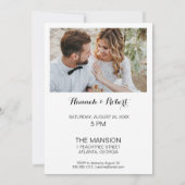 Elegant, Calligraphy Photo Arch 1st Anniversary Einladung (Rückseite)