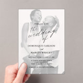 Elegant Calligraphy Photo Modern Wedding Acryleinladungen (Insitu (Handheld))