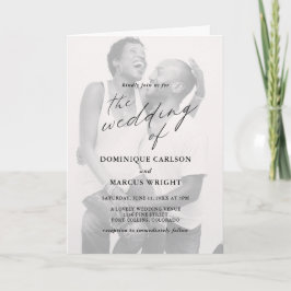 Elegant Calligraphy Photo Modern Wedding Einladung