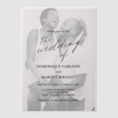 Elegant Calligraphy Photo Modern Wedding Pergament Einladungen (Vorderseite)