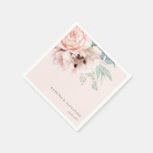 Elegant Calligraphy Pink Floral Serviette (Ecke)
