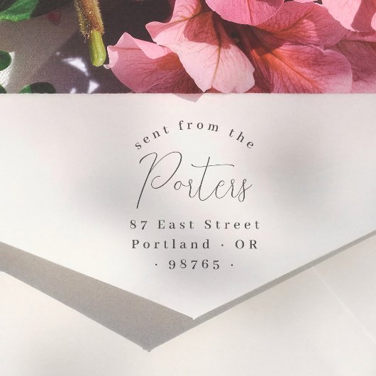 Elegant Calligraphy Retro Sent From Return Address Permastempel