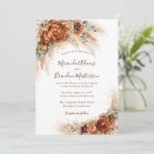 Elegant Calligraphy Romantic Floral Boho Wedding Einladung (Stehend Vorderseite)