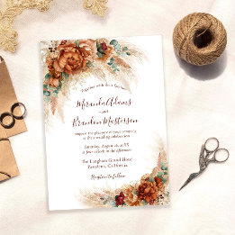 Elegant Calligraphy Romantic Floral Boho Wedding Einladung