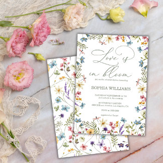 Elegant Calligraphy Romantic Garden Bridal Shower Einladung