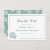 Elegant Calligraphy Sage Green Floral Wedding Save The Date (Vorne/Hinten)