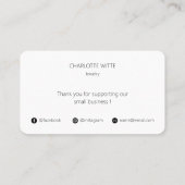 Elegant Calligraphy Scrip Vielen Dank für Ihre Bes Visitenkarte (Rückseite)