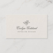Elegant Calligraphy Script dick Luxury Ecru Gray Visitenkarte (Vorderseite)