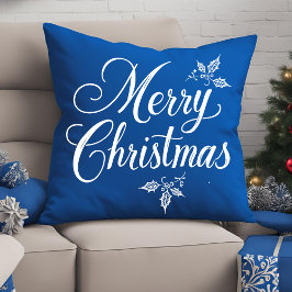 Elegant Calligraphy Script Frohe Weihnachten Kissen