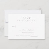 Elegant Calligraphy Script Gray Wedding RSVP Einladung (Vorderseite)