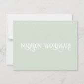 Elegant Calligraphy Script Pastel Green Mitteilungskarte (Vorderseite)