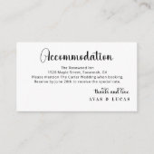 Elegant Calligraphy Script Wedding Accommodations Begleitkarte (Vorderseite)