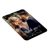Elegant Calligraphy Script Wedding Foto Thank You Magnet (Rechte Seite)