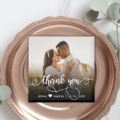 Elegant Calligraphy Script Wedding Foto Thank You Magnet