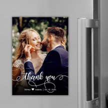 Elegant Calligraphy Script Wedding Foto Thank You