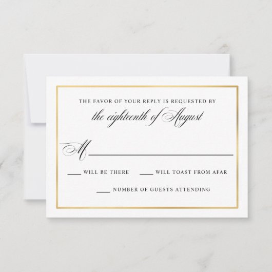 Elegant Calligraphy Script Wedding RSVP Karte (Vorderseite)