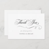 Elegant Calligraphy Script Wedding Vielen Dank Einladung (Vorne/Hinten)