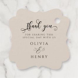 Elegant Calligraphy Script Wedding Vielen Dank Geschenkanhänger