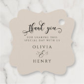 Elegant Calligraphy Script Wedding Vielen Dank Geschenkanhänger (Rückseite)