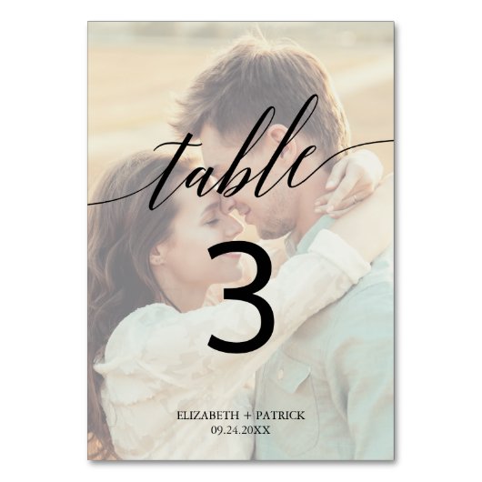 Elegant Calligraphy | Tischnummer ausgeblendetes F (Rückseite)