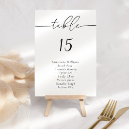 Elegant Calligraphy Tischnummer Guest Names