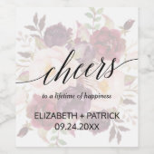 Elegant Calligraphy | Verblassene Bläsereien Weinetikett (Einzelnes Label)