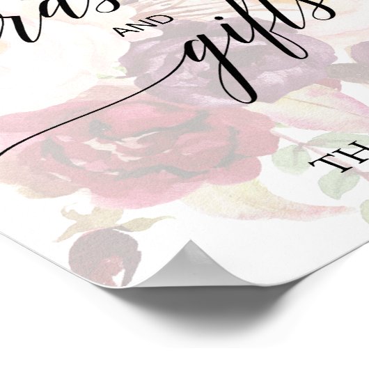 Elegant Calligraphy | Verblasste Blumenkarten und Poster (Ecke)