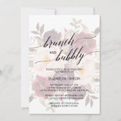 Elegant Calligraphy | Verblasster Brunch & Bubbly Einladung (Vorderseite)
