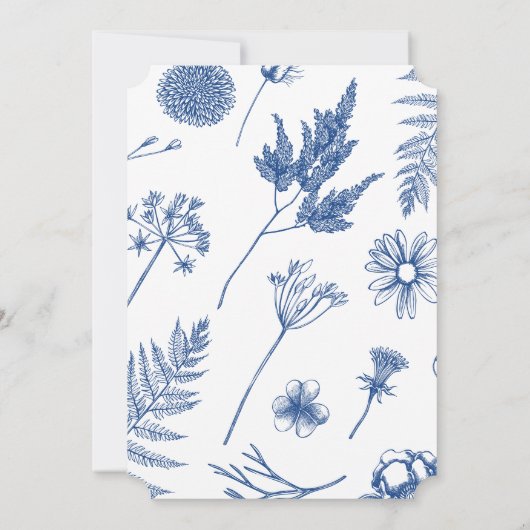 Elegant Calligraphy Vertical Marseille Bleu Einladung (Rückseite)