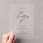 Elegant Calligraphy Wedding Acrylic Invitation Acryleinladungen (Insitu (Handheld))