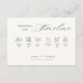 Elegant Calligraphy Wedding Day Timeline Begleitkarte (Vorderseite)