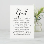 Elegant Calligraphy Wedding Gast by Last Name G-I Einladung (Stehend Vorderseite)