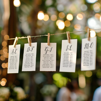 Elegant Calligraphy Wedding Gast by Last Name G-I Einladung