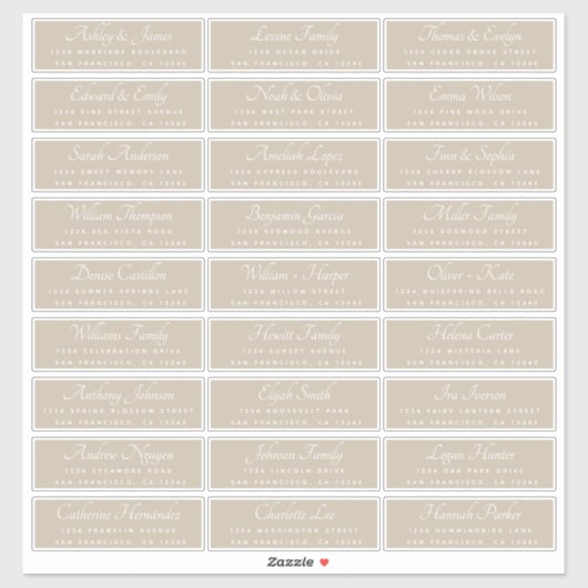 Elegant Calligraphy Wedding Guest Address Labels (Blatt)