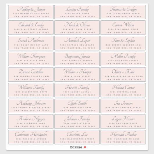 Elegant Calligraphy Wedding Guest Address Labels (Blatt)
