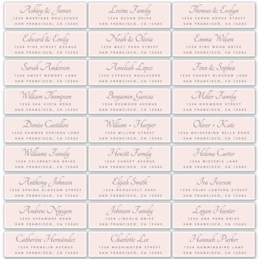 Elegant Calligraphy Wedding Guest Address Labels (Vorderseite)