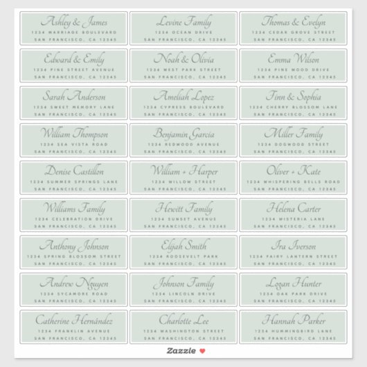 Elegant Calligraphy Wedding Guest Address Labels (Blatt)