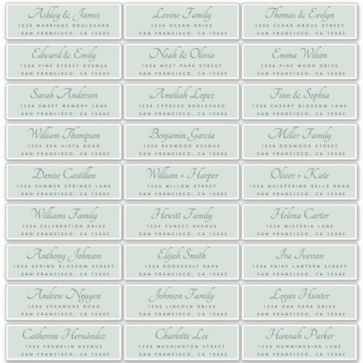 Elegant Calligraphy Wedding Guest Address Labels (Vorderseite)