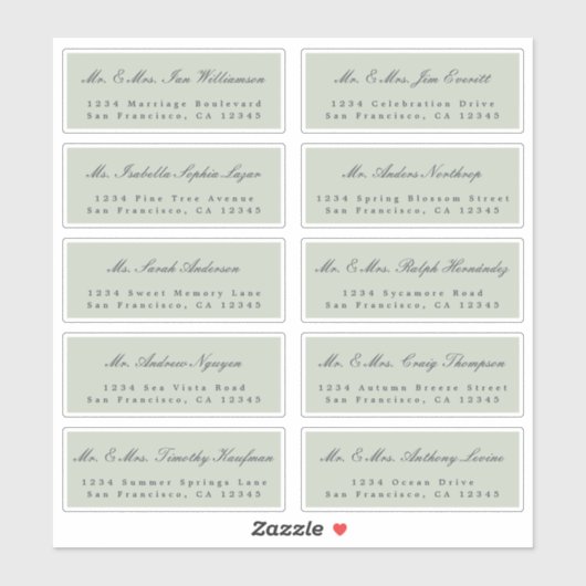 Elegant Calligraphy Wedding Guest Address Labels (Blatt)