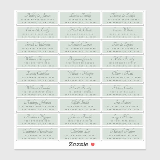 Elegant Calligraphy Wedding Guest Address Labels (Blatt)