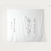Elegant Calligraphy Wedding photo backdrop banner Wandteppich (Vorderseite (Horizontal))