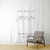 Elegant Calligraphy Wedding photo backdrop banner Wandteppich (Beispiel)
