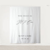 Elegant Calligraphy Wedding photo backdrop banner Wandteppich (Vorderseite)