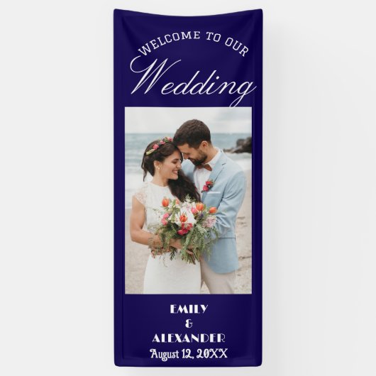 Elegant Calligraphy Wedding Photo Welcome Banner (Vertikal)