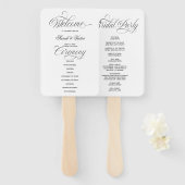Elegant Calligraphy Wedding Program Hand Fan Fächer (Vorne und Hinten)