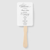 Elegant Calligraphy Wedding Program Hand Fan Fächer (Vorderseite)